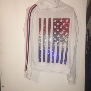 VS PINK AMERICAN FLAG BLING HOODIE
